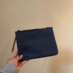 Banana Republic Blue and White Cosmetic Bag